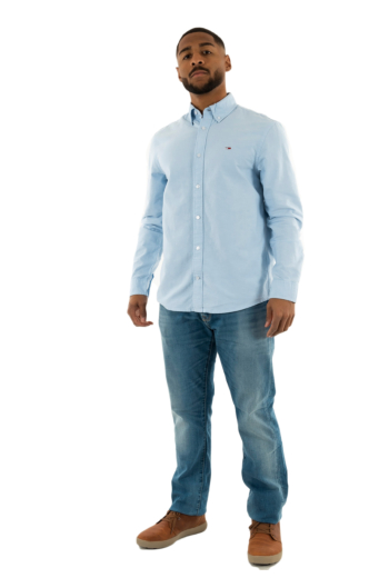 Chemise tommy jeans reg oxford c12 sugarplum blue