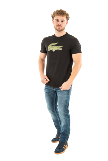 Tee shirt lacoste th2042 i6z noir/kaki