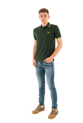 Polos fred perry mm3600 y22 crt grn/hnycmb