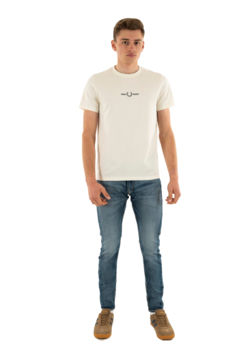 Tee shirt fred perry embroidered f79 ecru