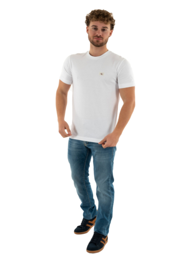 Tee shirt calvin klein jeans woven label regular yaf bright white