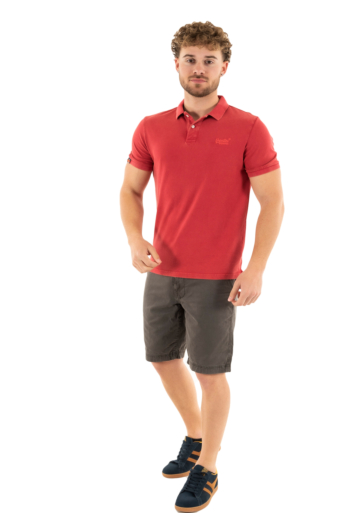 Polos superdry vint destroy polo 2di cranberry crush red